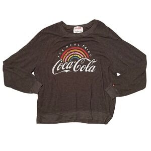WILD FOX Coca Cola Rainbow Sweatshirt Pullover Long Sleeve Size S‎